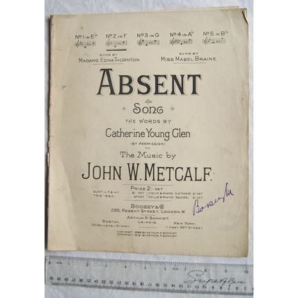 1899 Absent by Catherine Young Glen & John Metcalf No. 2 in F