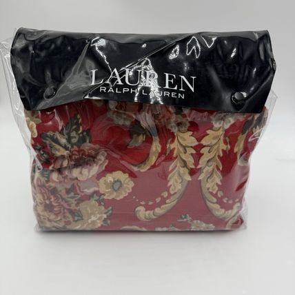 RALPH LAUREN Danielle Marseille Red Floral Full Queen Duvet Cover RARE!