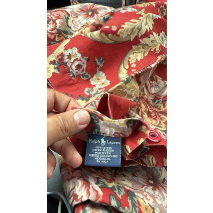 RALPH LAUREN Danielle Marseille Red Floral Full Queen Duvet Cover RARE!