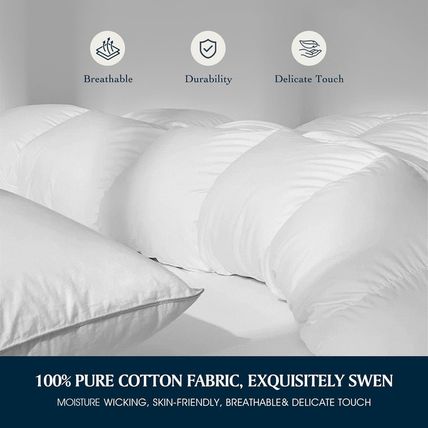 Serta Goose Feather down Fiber Cotton Comforter King Size - 100% Cotton Duvet In