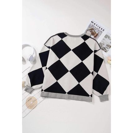 Black Colorblock Drop Shoulder Buttoned Loose Cardigan