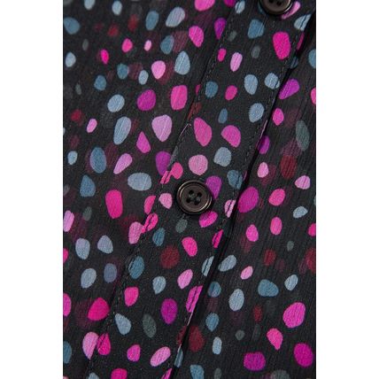 Grape Wine Polka Dot Printed Buttoned Casual Shirt