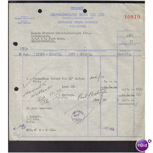 GRANGEMOUTH IRON CO LTD, GRANGE IRON WORKS,FALKIRK, 5/12/1953