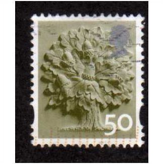 ENGLAND 50P 'OAK TREE' (EN13) FINE USED (EBID25043)