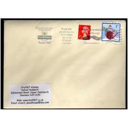 2013 1ST (S/A) 'VERMILLION '(M'C'IL)( M13L) WELSH POSTMARK ON COVER (EBID9123)