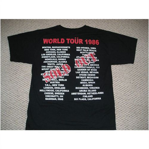 Bury Your Dead World Tour 1986 Concert Tee Shirt Men's Medium