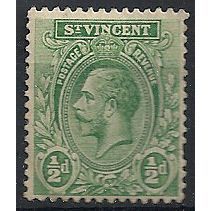 St Vincent 1921 SG131 1/2d Green Mounted Mint ...
