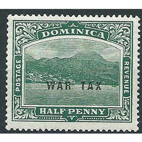 Dominica 1916 SG56 1/2d Deep Green WAR TAX Mounted Mint . ..