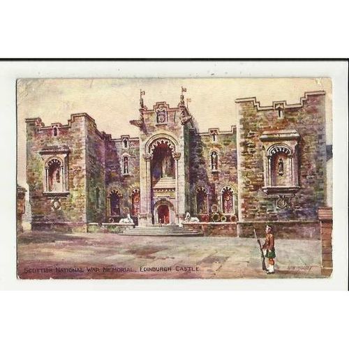 A61 EDINBURGH Castle War Memorial Valentine "Art Colour" Postcard