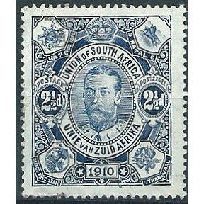 South Africa 1910 SG1 2 1/2d Deep Blue Very Fine Used .. ..