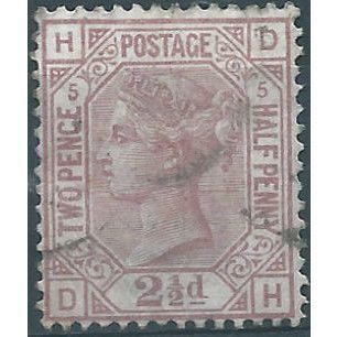 1876 SG141 2 1/2d Rosy-Mauve Plate 5 Fine/Very Fine Used “DH”