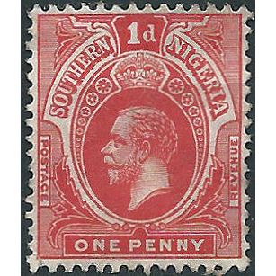 Southern Nigeria 1912 SG46 1d Red Mounted Mint . . ..