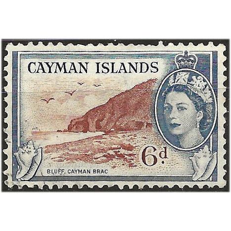 Cayman Islands 1954 SG156 6d Lake Brown & Deep Blue Mounted Mint . ..