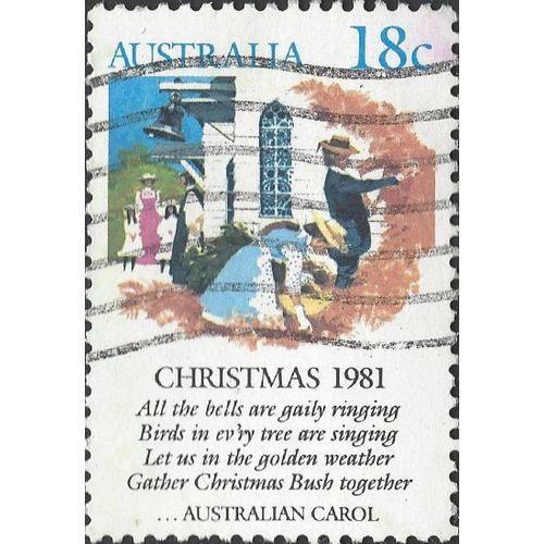 AUSTRALIA, CHRISTMAS, All the Bells are Gaily Ringing, blue 1981, 18c, #5