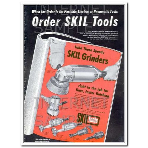 SKILSAW INC 1948 portable electric pneumatic SKIL grinders vintage ad