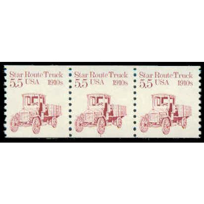 2125 5.5c Star Route Truck Fine MNH Dry Gum PNC 1/3 R0541