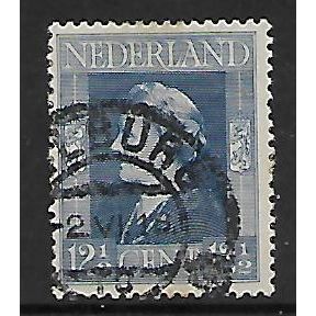 NETHERLANDS 1944 QUEEN WILHELMINA 12 1/2c BLUE SG 601 FINE USED