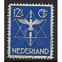 NETHERLANDS 1933 PEACE PROPAGANDA 12 1/2c BLUE DOVE OF PEACE FINE USED