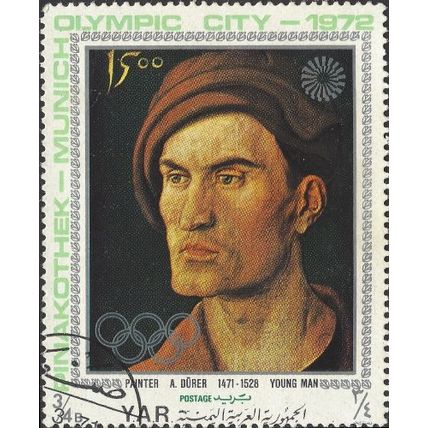 YEMEN REPUBLIC, OLYMPICS, Munich, Durer as young man, brown 1971, ¾buqsha