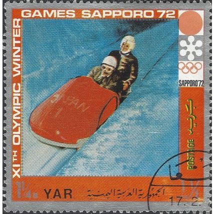 YEMEN REPUBLIC, OLYMPICS, Sapporo, Two man bob, orange 1971, 1¼buqsha