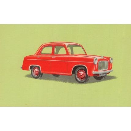 1950s Red Citreon Classic Car Ladybird Book Postcard