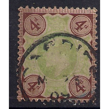 GB 1902 - 10 KEV11 4d Brown & Green Used Stamp .( H775 )