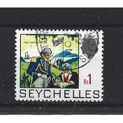 Seychelles.SG274 1r French Governor capitulating to British Naval Officer.FU.S24