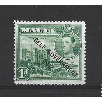 Malta.SG236 1d Verdala Palace (Green).Mounted Mint.Apr25a