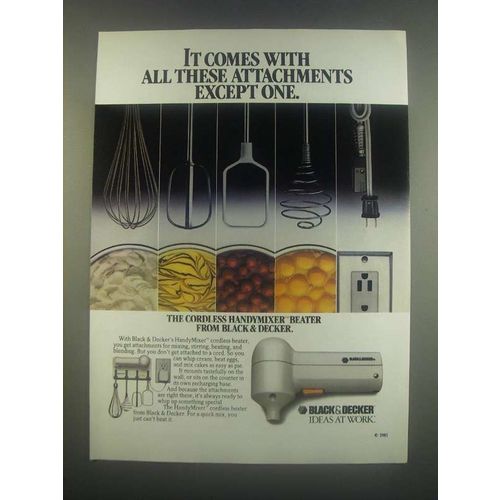 1985 Black & Decker Cordless Handymixer Beater Ad