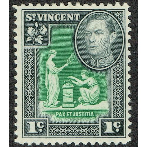 St. Vincent 1949 New Currency 1c Green and Black SG164a MM