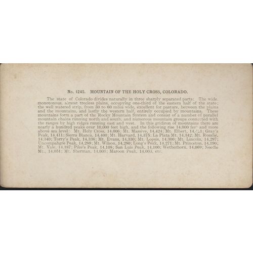 Mountain of the Holy Cross, Colorado - Coloured Vintage 3D Stereoview Card