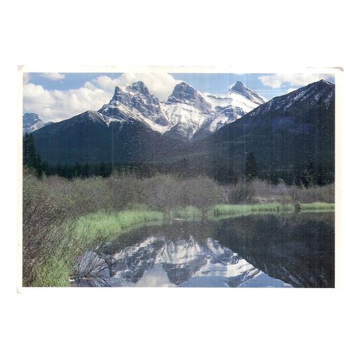 THE THREE SISTERS, ALBERTA, CANADA used postcard =