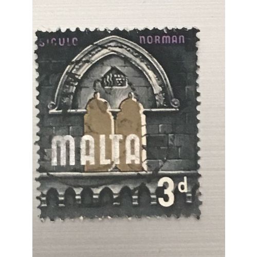 Malta QEII 1965 3d Used SG 335 Sc 317 stamp Siculo Norman Era queen elizabeth