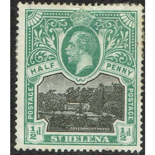 St Helena 1912 ½d Black and Green SG72 AvM