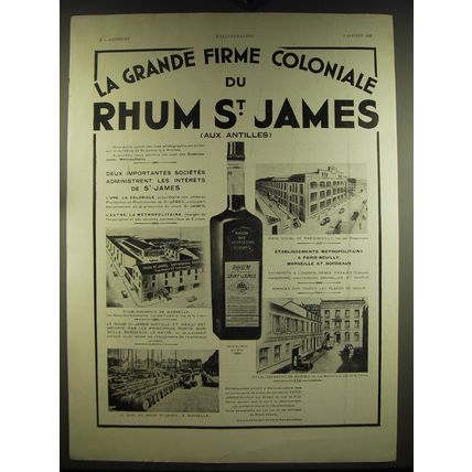 1933 Rhum St. James Ad - in French - La grande firme coloniale du Rhum St. James