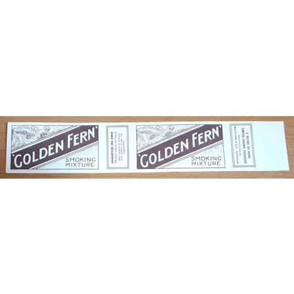 Old 1 Ounce Tobacco Box Label - Redford & Co London Golden Fern Smoking Mixture
