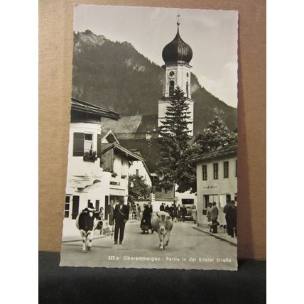 ETTALER STRABE, OBERAMMERGAU, Austria. used vintage postcard RP 1960 pm =