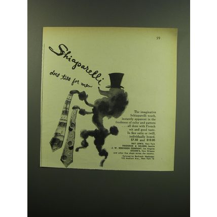 1949 Shiaparelli Ties Advertisement - Shiaparelli does ties for men