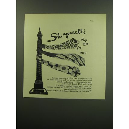 1949 Shiaparelli Ties Ad - Shiaparelli does ties for men