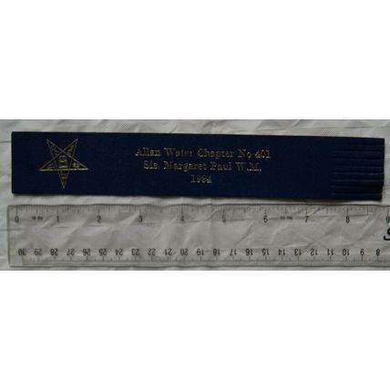 1994 blue leather bookmark - Allan Water Chapter No. 401, Sis. Margaret Paul W.M