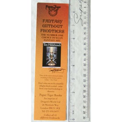 Vintage bookmark - Paper Tiger Books, London - Fantasy without Frontiers