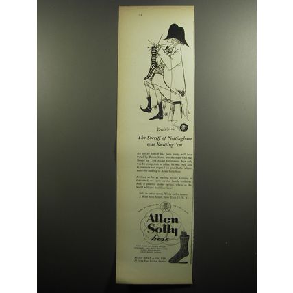 1951 Allen Solly Hose Ad - art by Ronald Searle - The sheriff of Nottingham