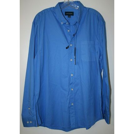 Saddlebred NWT Blue Classic Fit 100% Cotton Long Sleeve Button Front Shirt Sz XL