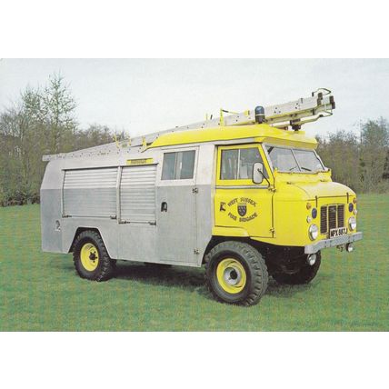 Land Rover Water Tender Sussex Fire Engine Brigade Postcard