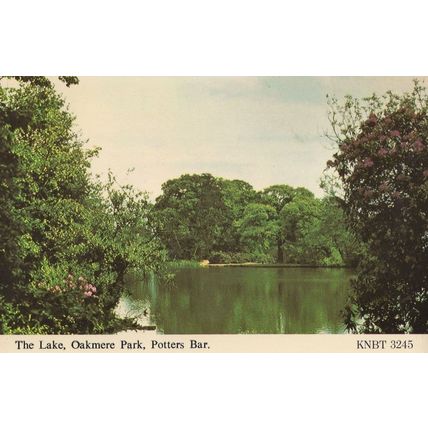 The Lake Oakmere Park Potters Bar Herts 1970s Postcard