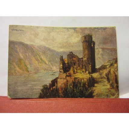 EHRENFELS CASTLE, RHEIN, GERMANY unused vintage postcard =