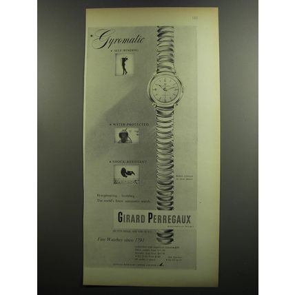 1953 Girard Perregaux Watch Advertisement - Gyromatic self-winding