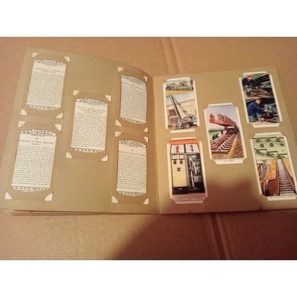 set of wills cigarette cards loose in album railway equipment 1938