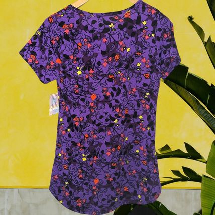 LLR Classic T XS Purple Dark Floral NWT