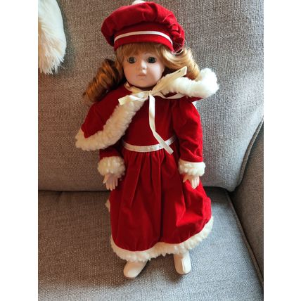 Collectible/Vintage, Decorative, 16" Christmas/Red Riding Hood Doll with Stand